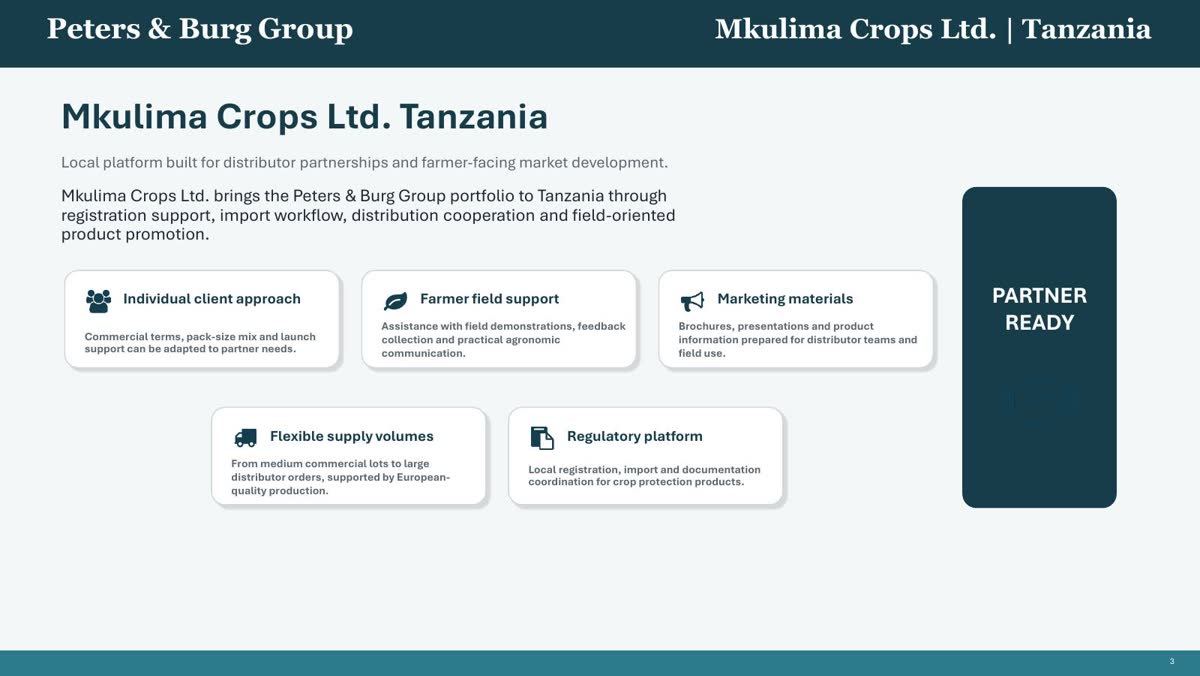 Presentation page 5: Mkulima Crops Tanzania distributor platform
